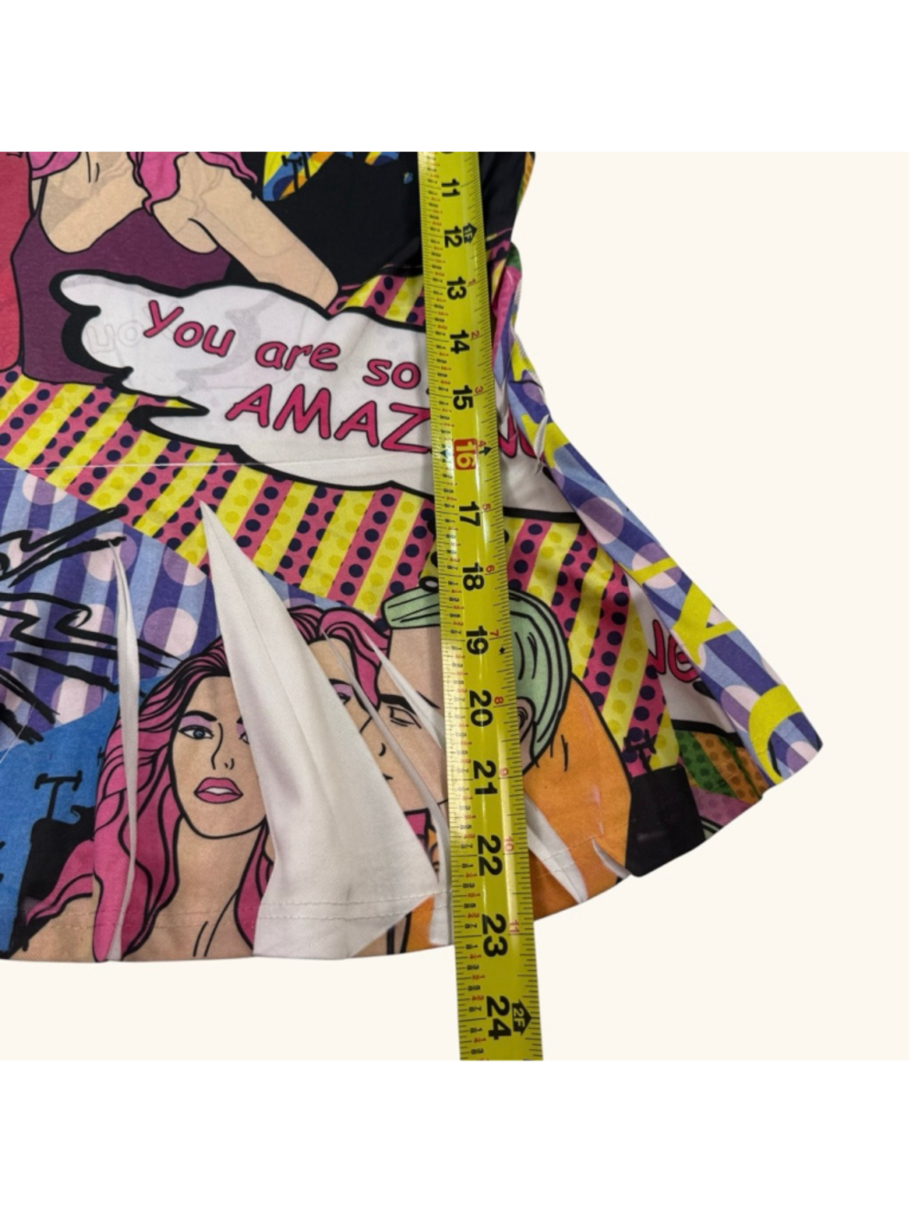 Push Pop Art Graphic Sleeveless Peplum Top Women’s Size M Comic Print Tunic - Picture 4 of 4